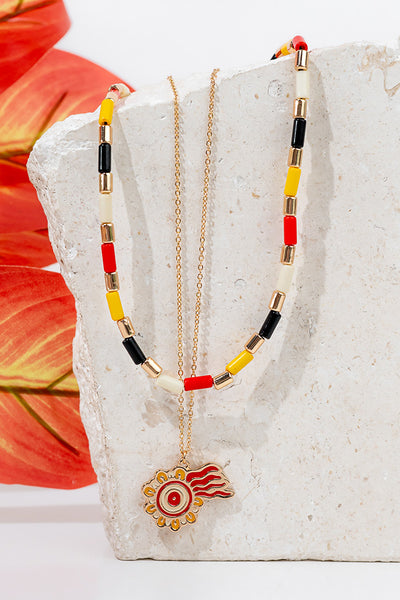 Keep The Fire Burning! NAIDOC 2024 Beaded Pearl Layered Necklace