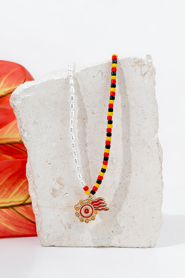 Keep The Fire Burning! Beaded Pearl Necklace