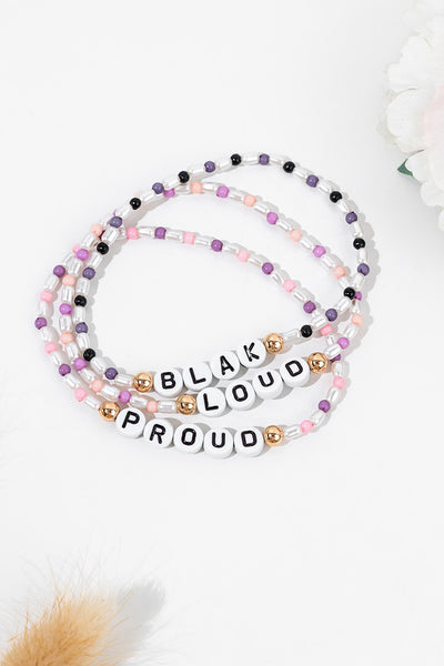Blak, Loud & Proud NAIDOC 2024 Mauve & Pink Beaded Bracelets (3 Pack)