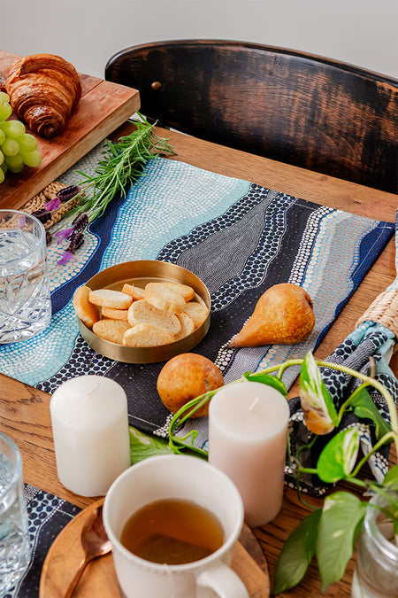 Garra-Goon (Ocean) (No. 2) Linen Blend Placemat (4 Pack)