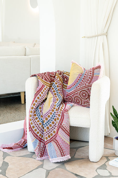 Sunset Healing 100% Cotton Knitted Cushion Cover (50cm x 50cm)