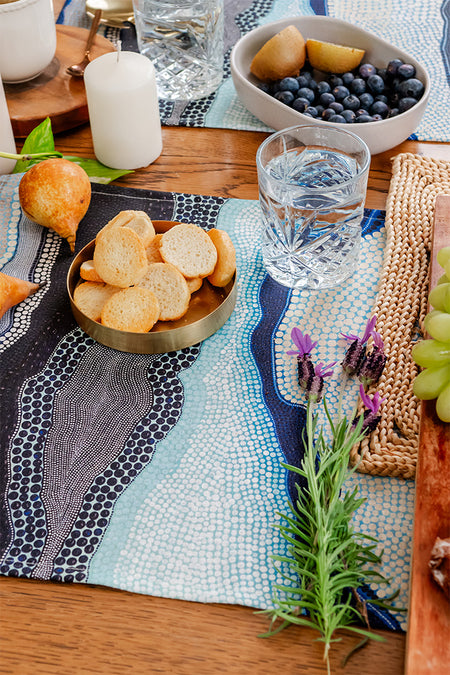 Garra-Goon (Ocean) (No. 2) Linen Blend Placemat (4 Pack)