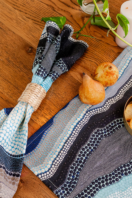 Garra-Goon (Ocean) (No. 2) Linen Blend Napkin (4 Pack)