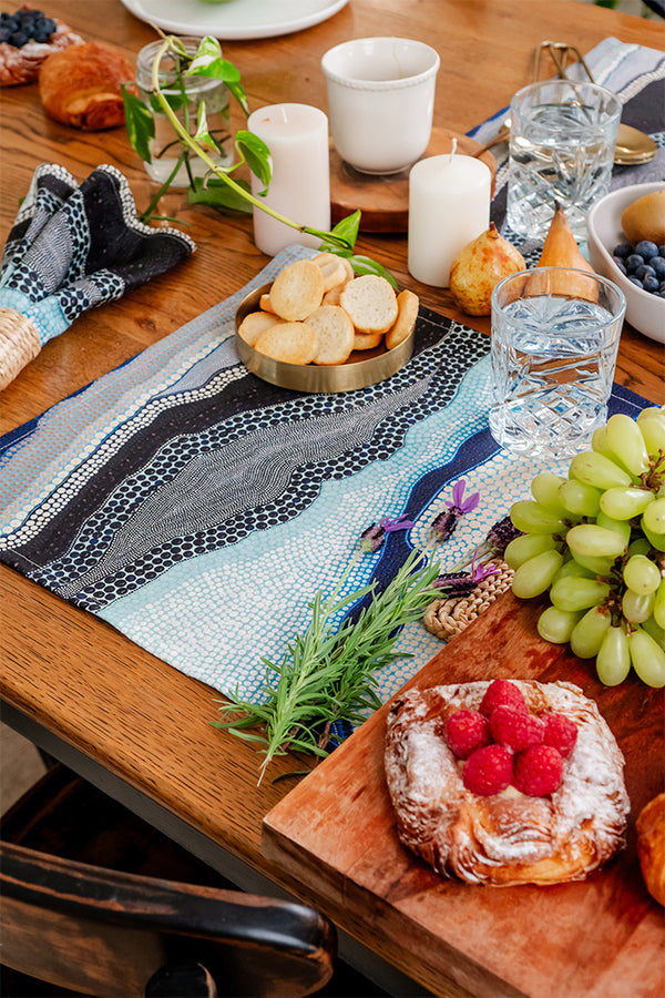 Garra-Goon (Ocean) (No. 2) Linen Blend Placemat (4 Pack)