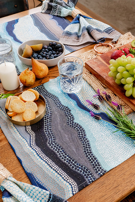 Garra-Goon (Ocean) (No. 2) Linen Blend Placemat (4 Pack)