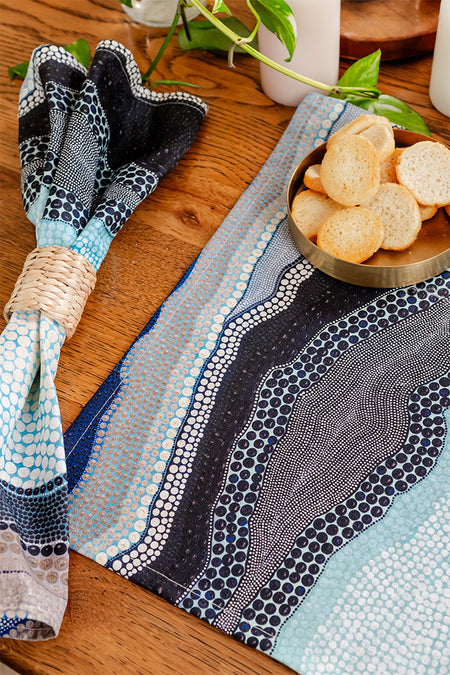 Garra-Goon (Ocean) (No. 2) Linen Blend Napkin (4 Pack)