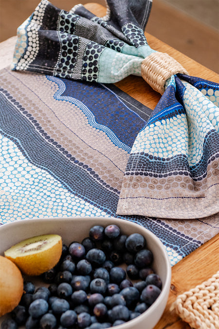 Garra-Goon (Ocean) (No. 2) Linen Blend Napkin (4 Pack)