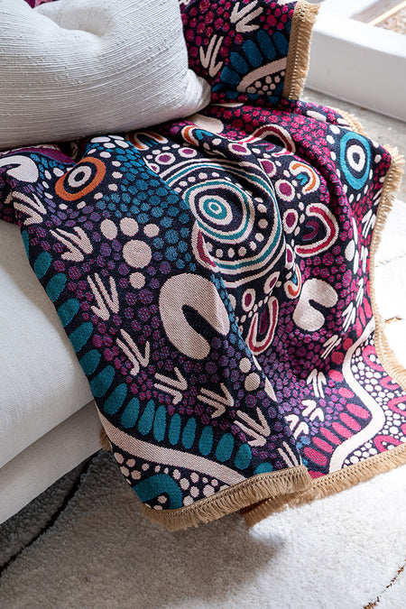 Bila 100% Recycled Cotton Knitted Throw Rug (160cm x 200cm)