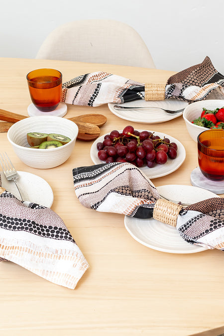 Warlangen (First Rain Storm) Linen Blend Napkin (4 Pack)