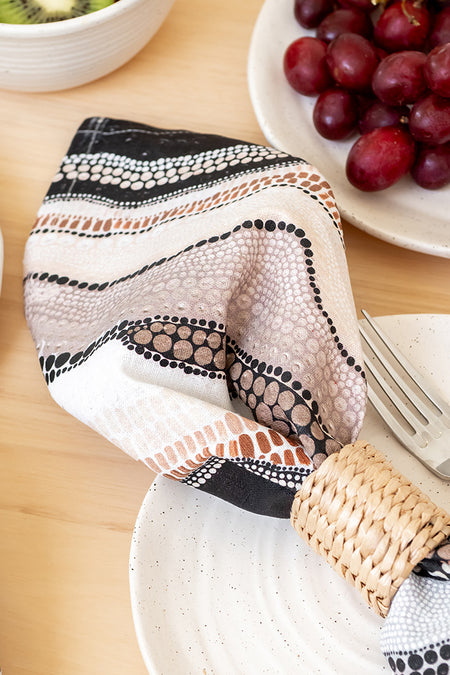 Warlangen (First Rain Storm) Linen Blend Napkin (4 Pack)