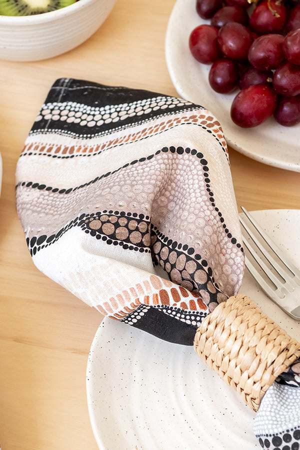 Warlangen (First Rain Storm) Linen Blend Napkin (4 Pack)