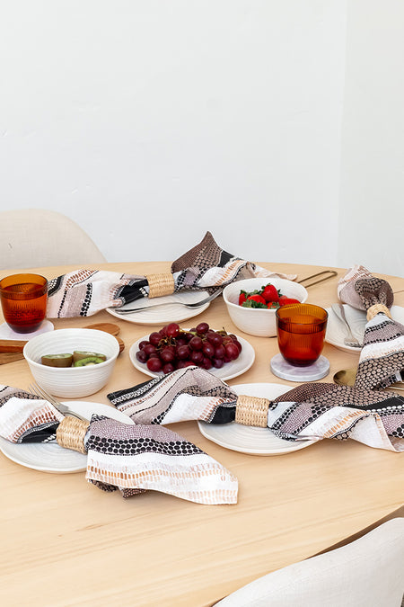 Warlangen (First Rain Storm) Linen Blend Napkin (4 Pack)