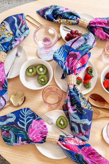 Garden Scene Linen Napkin (4 Pack)