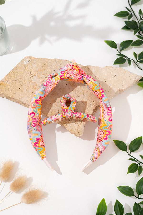Flourishing Blooms Knot Headband & Wrapped Butterfly Claw Clip - FREE GIFT