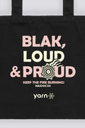 Blak, Loud & Proud Pink NAIDOC 2024 Black Cotton Canvas Tote Bag