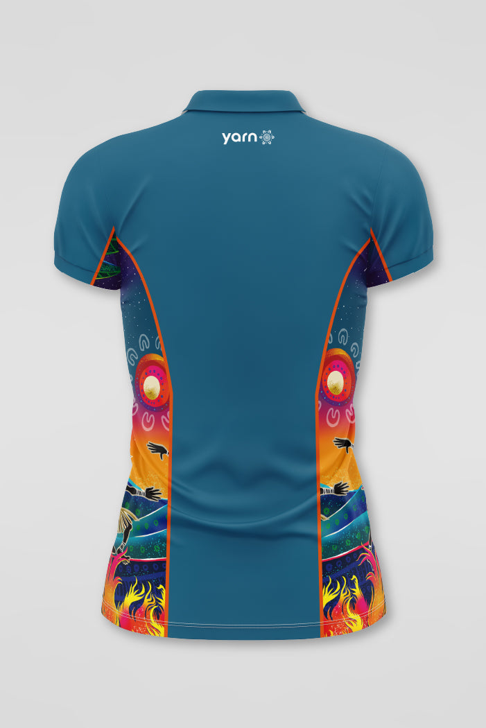(Custom) Fire Spirit People NAIDOC 2024 Aqua Bamboo (Simpson) Polo Shirt
