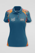 (Custom) Fire Spirit People NAIDOC 2024 Aqua Bamboo (Classic) Women's Fitted Polo Shirt