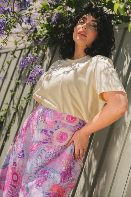 Flowers Along The River 100% Rayon Wide Leg Pants