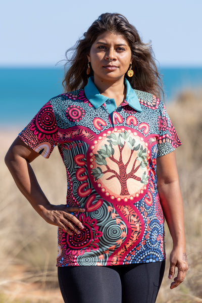 Wurung (Branches) Women's Fitted Polo Shirt