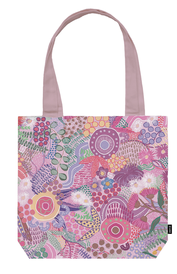 Flowers Along The River Full Printed Tote Bag