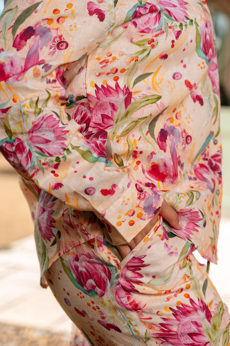 Spring Essence 100% Linen Long Sleeve Relaxed Women's Shirt