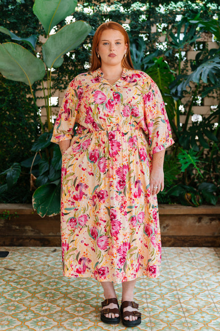 Spring Essence 100% Rayon Shirt Dress