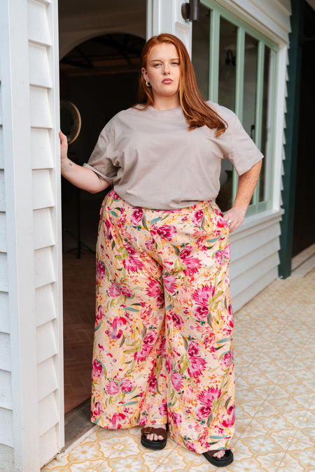 Spring Essence 100% Rayon Wide Leg Pants