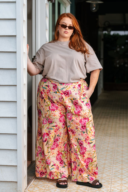 Spring Essence 100% Rayon Wide Leg Pants
