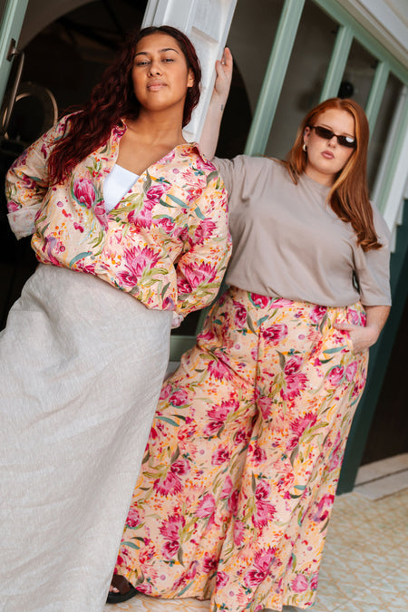 Spring Essence 100% Rayon Wide Leg Pants