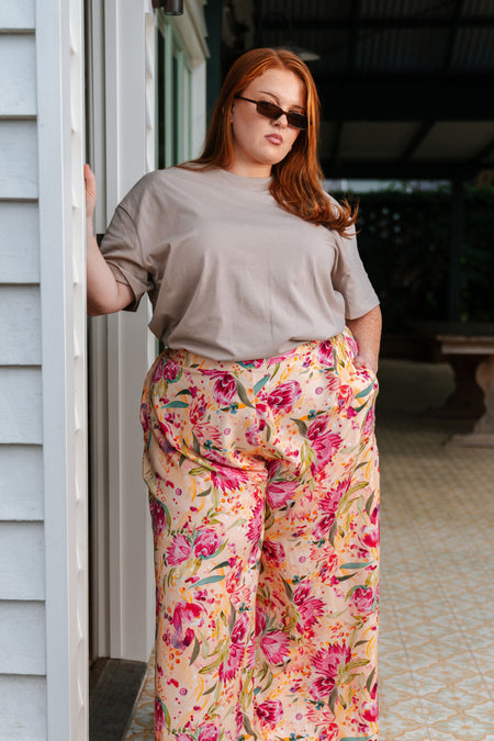 Spring Essence 100% Rayon Wide Leg Pants