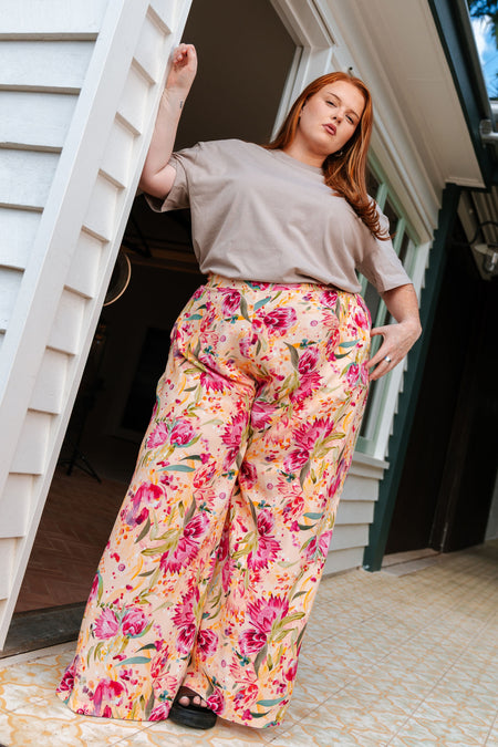 Spring Essence 100% Rayon Wide Leg Pants