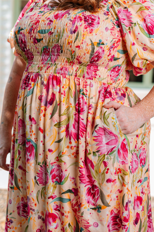 Spring Essence 100% Rayon Peasant Dress