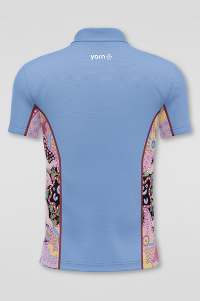 (Custom) Guiding Light NAIDOC 2024 Sky Blue Bamboo (Simpson) Polo Shirt