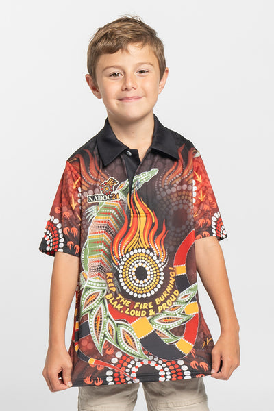 Generational Flames NAIDOC 2024 Kids Polo Shirt
