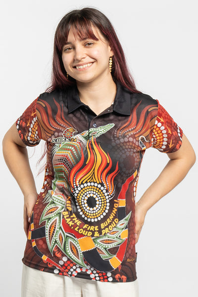 Generational Flames NAIDOC 2024 Women's Fitted Polo Shirt