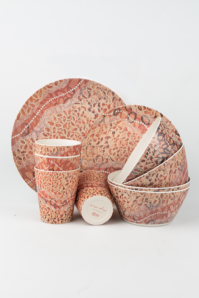 Gubarr (Red Ochre) Bamboo Picnic Set