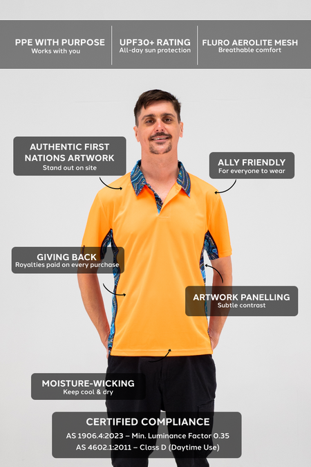 Our Protectors High Vis Fluoro Orange Unisex Polo Shirt