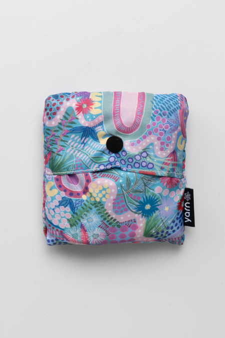 Caitlyn Davies-Plummer Artist Collection rPET Reusable Fold-Up Shopping Bag (3 Pack) with Drawstring Bag