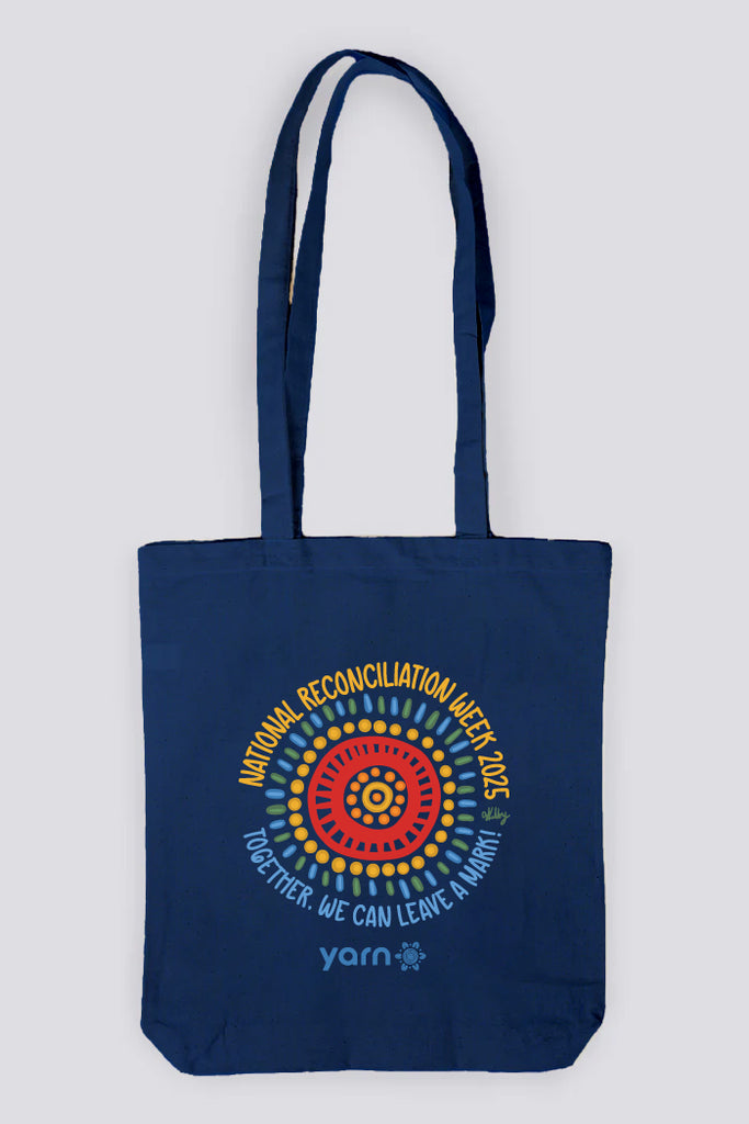 Imprint Of Change 'Reconciliation Week' Circle Navy Long Handle Cotton Tote Bag