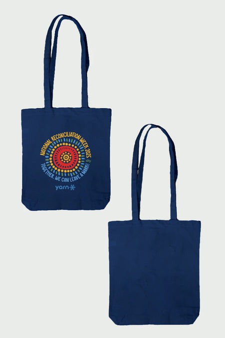 Imprint Of Change 'Reconciliation Week' Circle Navy Long Handle Cotton Tote Bag