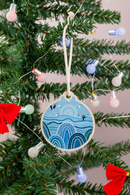 Siarn Staley 'Landscapes' Wooden Christmas Ornaments (4 Pack)