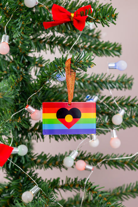 Pride Flag Acrylic Christmas Ornament