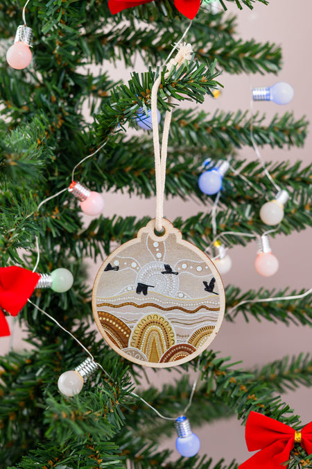 Siarn Staley 'Landscapes' Wooden Christmas Ornaments (4 Pack)
