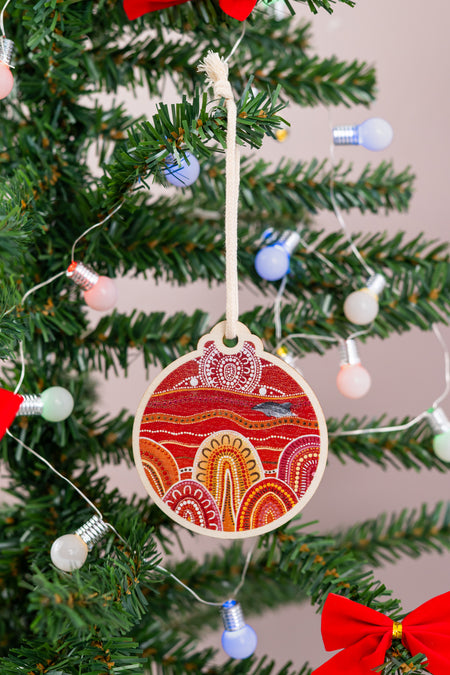 Siarn Staley 'Landscapes' Wooden Christmas Ornaments (4 Pack)