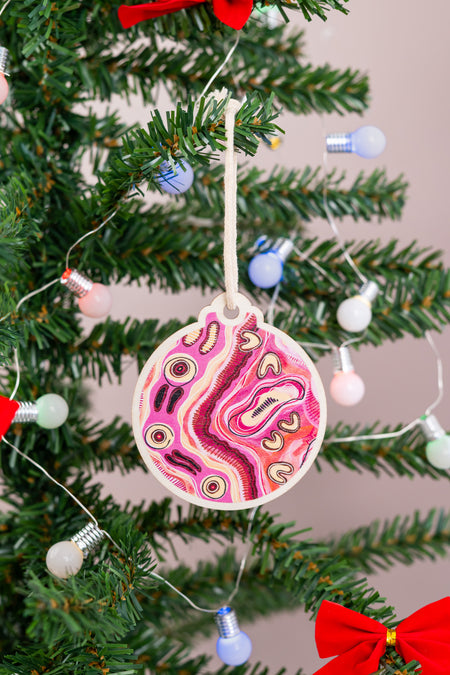 Merindah-Gunya Wooden Christmas Ornaments (4 Pack)