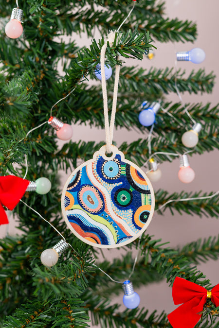 Merindah-Gunya Wooden Christmas Ornaments (4 Pack)