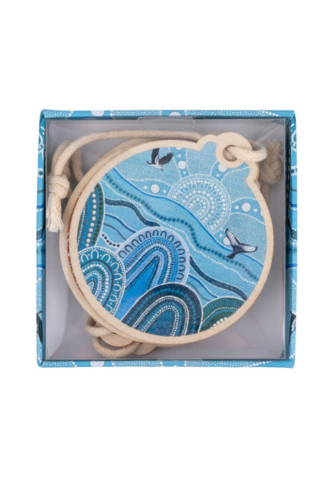 Siarn Staley 'Landscapes' Wooden Christmas Ornaments (4 Pack)