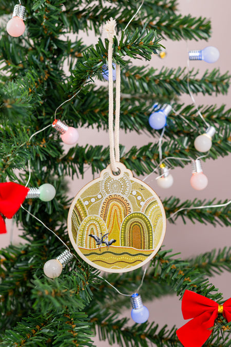 Siarn Staley 'Landscapes' Wooden Christmas Ornaments (4 Pack)