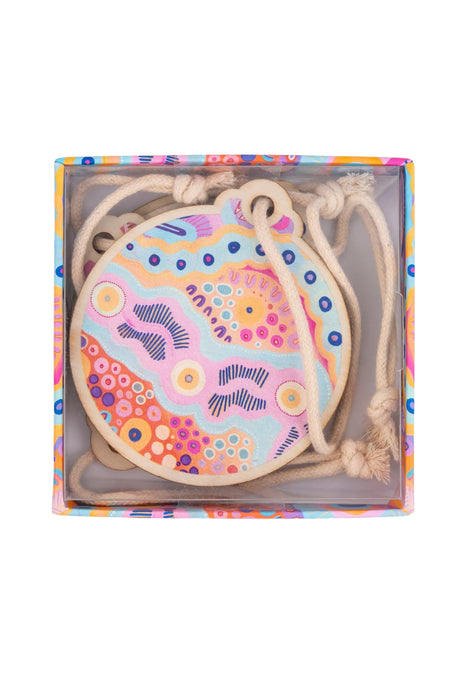 Merindah-Gunya Wooden Christmas Ornaments (4 Pack)