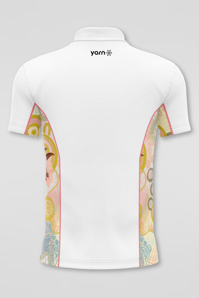 (Custom) Kindling NAIDOC 2024 White Bamboo (Simpson) Polo Shirt